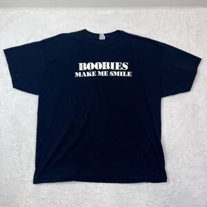 Vintage/Y2K "Boobies Make Me‎ Smile" Biker Motorcycle Shirt Size 3XL